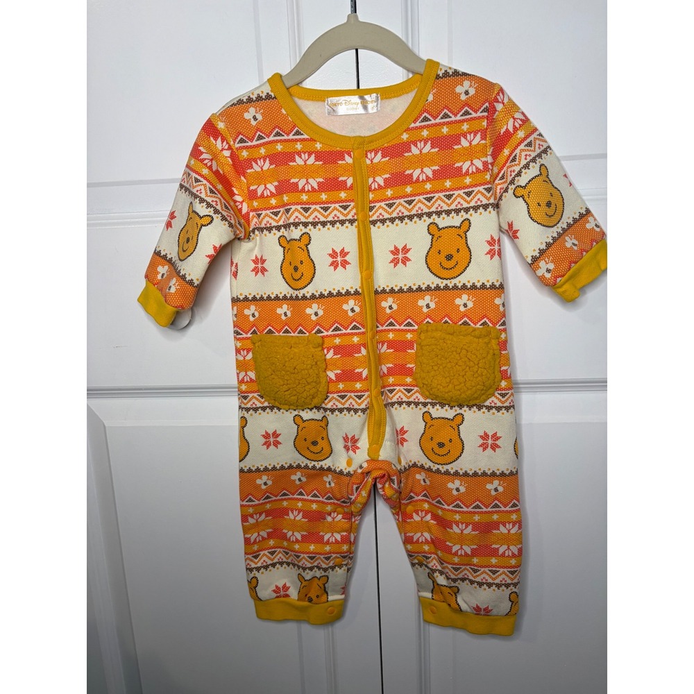 Tokyo Disney Resort Japan Exclusive Winnie the Pooh Romper Orange Yellow Sz 80cm